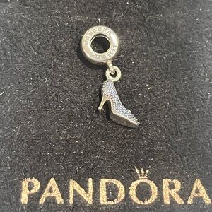 Pandora Disney Cinderella sparkling slipper dangle charm fancy light blue